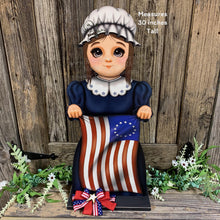 Load image into Gallery viewer, Patriotic Betsy Ross flag decoration, Colonial USA, American flag sign, Fourth of July, Memorial Day, Primitive 4th of July decor for porch

