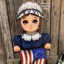 Load image into Gallery viewer, Patriotic Betsy Ross flag decoration, Colonial USA, American flag sign, Fourth of July, Memorial Day, Primitive 4th of July decor for porch

