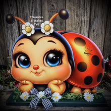 Load image into Gallery viewer, Ladybug decoration, Ladybug centerpiece, Ladybug sign, wooden ladybug with stand, Ladybug Porch decoration, ladybug Summer Porch greeter,
