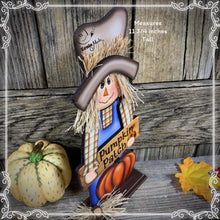 Load image into Gallery viewer, Fall Scarecrow decoration, tier tray, kitchen fall arrangement, cute pumpkin patch sign, fall home decor, Halloween, Farmhouse, Thanksgiving
