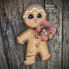 Load image into Gallery viewer, Gingerbread Decoration, Christmas wreath for front door, Gingerbread wreath, gingerbread man, vintage Christmas sign, cute Gingerbread man
