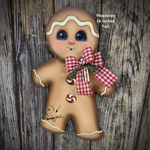 Gingerbread Decoration, Christmas wreath for front door, Gingerbread wreath, gingerbread man, vintage Christmas sign, cute Gingerbread man