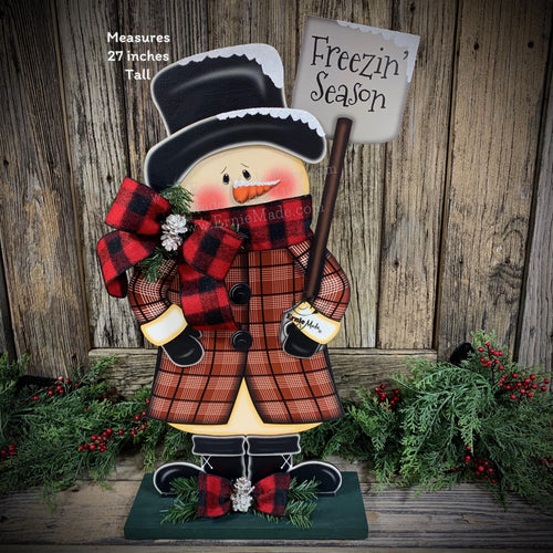 Snowman decoration, Snowman wood decor, Primitive Christmas Snowman, wood Snowman with base, Winter porch decoration, Christmas Wood decor