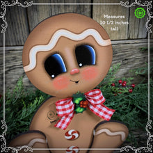 Load image into Gallery viewer, Gingerbread Decoration, Christmas centerpiece, Wooden Gingerbread Tiered tray, gingerbread decor, gingerbread doll, Candy centerpiece decor
