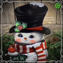 Load image into Gallery viewer, Snowman decoration, Shelf sitter Snowman, Christmas tiered tray decor, Winter tiered tray sitter, Christmas decoration, Wooden Snowman decor
