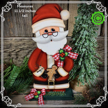 Load image into Gallery viewer, Santa Clause decoration, Christmas decoration. Gingerbread Santa Clause shelf sitter, Christmas Tiered tray decor, wooden Christmas crafts
