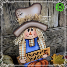 Load image into Gallery viewer, Fall Scarecrow decoration, tier tray, kitchen fall arrangement, cute pumpkin patch sign, fall home decor, Halloween, Farmhouse, Thanksgiving
