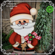 Load image into Gallery viewer, Santa Clause decoration, Christmas decoration. Gingerbread Santa Clause shelf sitter, Christmas Tiered tray decor, wooden Christmas crafts
