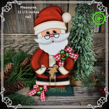 Load image into Gallery viewer, Santa Clause decoration, Christmas decoration. Gingerbread Santa Clause shelf sitter, Christmas Tiered tray decor, wooden Christmas crafts
