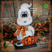 Load image into Gallery viewer, Halloween centerpiece, Halloween Decoration, Cute Ghost for tiered tray, Jack o lantern table decor, Halloween Wood crafts, Ghost decoration
