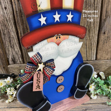 Load image into Gallery viewer, Patriotic Uncle Sam Summer decoration, USA, America sign, Fourth of July, Veterans Day, Memorial Day, 4th of July table decor, porch sitter
