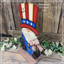 Load image into Gallery viewer, Patriotic Uncle Sam Summer decoration, USA, America sign, Fourth of July, Veterans Day, Memorial, July 4th Americana decor, porch sitter
