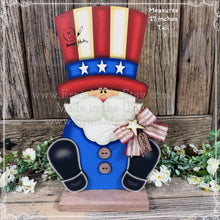 Load image into Gallery viewer, Patriotic Uncle Sam Summer decoration, USA, America sign, Fourth of July, Veterans Day, Memorial, July 4th Americana decor, porch sitter
