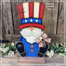 Load image into Gallery viewer, Patriotic Uncle Sam Summer decoration, USA, America sign, Fourth of July, Veterans Day, Memorial, July 4th Americana decor, porch sitter
