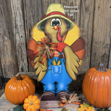 Load image into Gallery viewer, Whimsical Wooden Turkey Decoration, Thanksgiving Fall Centerpiece, Farmhouse Sign, Funny Harvest Decor, Ernie Made Turkey with big shoes,
