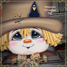 Load image into Gallery viewer, Fall Scarecrow decoration, tier tray, kitchen island fall arrangement, wooden scarecrow shelf sitter, Halloween, Fall Farmhouse Thanksgiving
