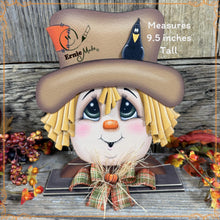 Load image into Gallery viewer, Fall Scarecrow decoration, tier tray, kitchen island fall arrangement, wooden scarecrow shelf sitter, Halloween, Fall Farmhouse Thanksgiving
