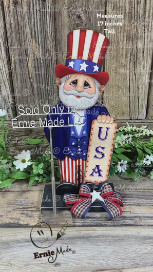 Patriotic decoration Uncle Sam Summer, USA, America sign, Fourth of July, Veterans Day, Memorial Day, 4th of July, table, tiered tray decor