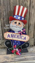 Load and play video in Gallery viewer, Patriotic decoration Uncle Sam Summer, USA, America sign, Fourth of July, Veterans Day, Memorial Day, 4th of July for entryway mantle, porch
