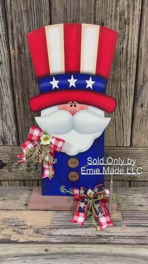 Patriotic decoration Uncle Sam Summer, USA, America sign, Fourth of July, Veterans Day, Memorial Day, 4th of July for entryway mantle, porch