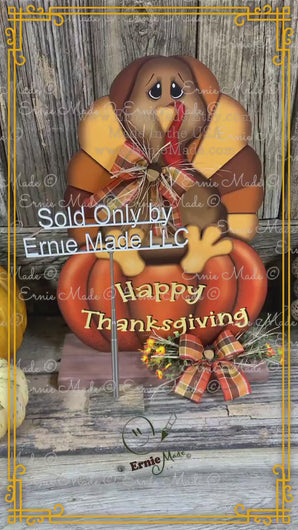 Thanksgiving centerpiece, Turkey decoration, table, mantle, shelf, porch fall decor, Wooden Pilgrim Turkey, Autumn floral table arrangement