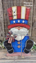 Load and play video in Gallery viewer, Patriotic Uncle Sam Summer decoration, USA, America sign, Fourth of July, Veterans Day, Memorial Day, 4th of July table decor, porch sitter
