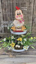 Load and play video in Gallery viewer, Chicken decoration, Farmhouse decor, Chicken Tiered tray decor, Cute wood Chicken sign, Wood Chicken shelf sitter, kitchen counter top decor
