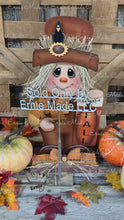 Load and play video in Gallery viewer, Fall Scarecrow decoration, Pumpkin and Scarecrow porch decor, Autumn Pumpkin arrangement for entry way, Halloween, Farmhouse, Thanksgiving
