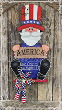 Load and play video in Gallery viewer, Patriotic Uncle Sam decoration, summer door hanger, America, Fourth of July, Veterans gift, Memorial Day, 4th of July, front door wreath
