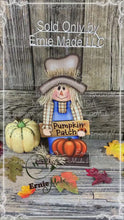 Load and play video in Gallery viewer, Fall Scarecrow decoration, tier tray, kitchen fall arrangement, cute pumpkin patch sign, fall home decor, Halloween, Farmhouse, Thanksgiving
