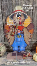 Load and play video in Gallery viewer, Whimsical Wooden Turkey Decoration, Thanksgiving Fall Centerpiece, Farmhouse Sign, Funny Harvest Decor, Ernie Made Turkey with big shoes,
