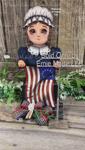 Load and play video in Gallery viewer, Patriotic Betsy Ross flag decoration, Colonial USA, American flag sign, Fourth of July, Memorial Day, Primitive 4th of July decor for table
