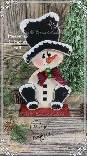 Snowman decoration, Shelf sitter Snowman, Christmas tiered tray decor, Winter tiered tray sitter, Christmas decoration, Wooden Snowman decor