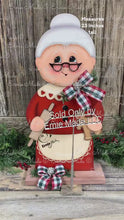Load and play video in Gallery viewer, Mrs. Clause decoration, Christmas Gingerbread centerpiece, wood shelf sitter, Gingerbread kitchen baking table decor, Gingerbread doll decor
