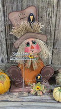 Load and play video in Gallery viewer, Fall Scarecrow decoration, sitting Scarecrow porch decor, Autumn arrangement for entry way, Halloween, Farmhouse, Thanksgiving pumpkin decor
