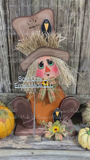 Fall Scarecrow decoration, sitting Scarecrow porch decor, Autumn arrangement for entry way, Halloween, Farmhouse, Thanksgiving pumpkin decor