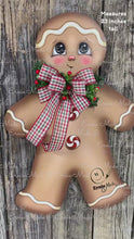 Load and play video in Gallery viewer, Gingerbread Decoration, Christmas door hanger, Gingerbread Christmas wreath for front door, gingerbread man, vintage Christmas sign for door

