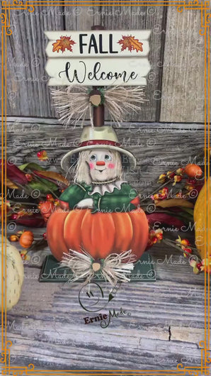 Fall Scarecrow decoration, tier tray, kitchen island fall arrangement, riser decor, wooden shelf sitter, Halloween, Farmhouse, Thanksgiving