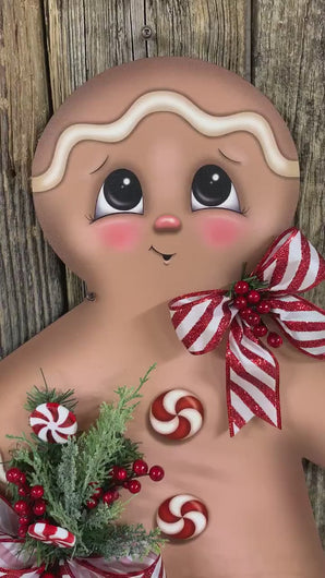 Gingerbread Decoration, Christmas door hanger, Gingerbread Christmas wreath for front door, gingerbread decor ,Gingerbread door hanger