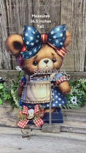 Load and play video in Gallery viewer, Patriotic Bear decoration for Summer, USA, American decor, Fourth of July, Memorial Day, 4th of July decoration for entryway mantle or porch
