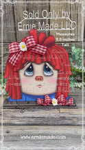 Load and play video in Gallery viewer, Primitive Rag doll decoration, Wooden Country style shelf sitter doll, Farmhouse decor, Tiered tray, Cottage core, patriotic Americana decor
