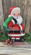 Load and play video in Gallery viewer, Santa Clause Decoration, Old fashioned Christmas decor, Santa door Hanger, Santa sign for front door, Christmas wreath, traditional Santa
