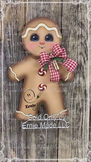 Gingerbread Decoration, Christmas wreath for front door, Gingerbread wreath, gingerbread man, vintage Christmas sign, cute Gingerbread man