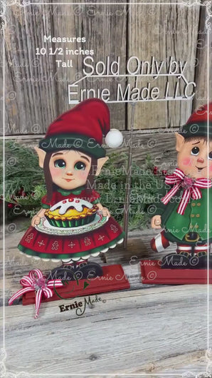 Christmas elf decoration, Holiday tiered tray, wood Elf shelf sitter, Christmas table decor, Sweets, Gingerbread, Elf and Candy Cane decor