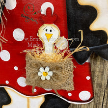 Load image into Gallery viewer, Farmhouse cow door hanger, Cow decoration, Wooden Cow sign, Cow door hanger, Farmhouse wall decor, Bovine decor, Farm Cow wreath attachment
