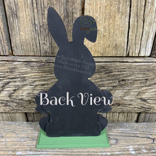 Load image into Gallery viewer, Spring Decoration, Easter Bunny Tiered tray decor, chocolate bunny, Vintage Easter Farmhouse decor, wood Bunny shelf sitter, Primitive Bunny
